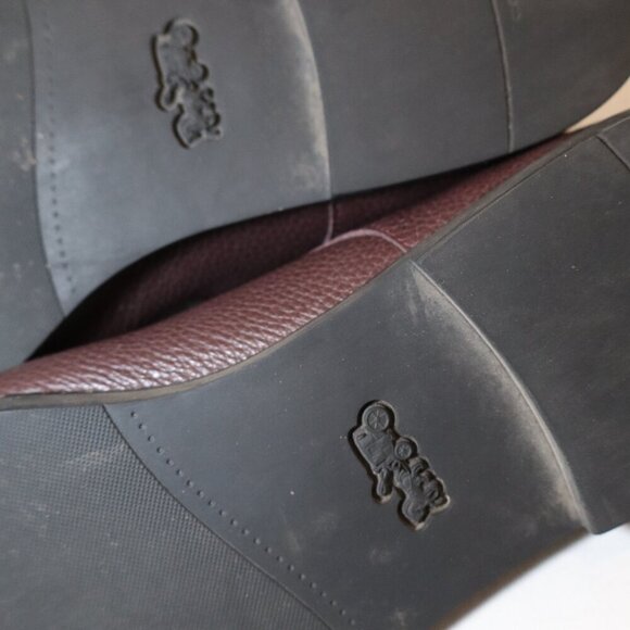 Coach Men\'s Derby Brown Pebbled Leather Shoes Size 11.5 Style FG2991 GUC Lace main image 5